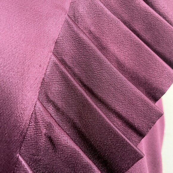 Burgundy Sleeveless Satin Dress - Picture 3 of 11